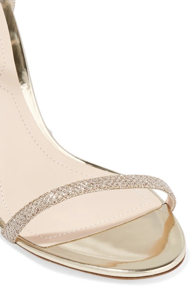 Shop Nicholas Kirkwood Penelope Embellished Metallic Mesh Sandals In Gold