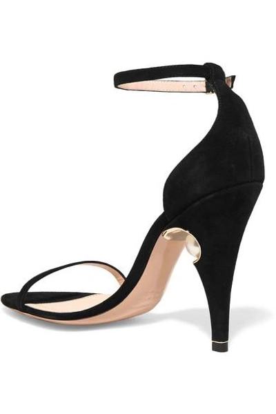 Shop Nicholas Kirkwood Penelope Embellished Suede Sandals In Black
