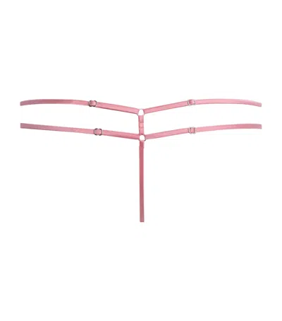 Fleur Du Mal Embroidered Harper G-string Briefs In Multi