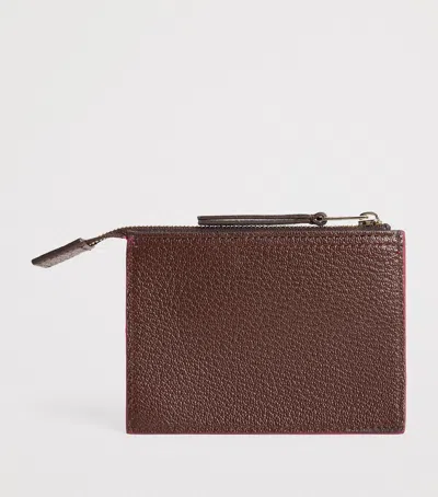 Paul Smith Concertina Leather Layered Card Holder In Orange
