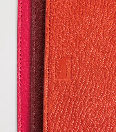 Paul Smith Concertina Leather Layered Card Holder In Orange