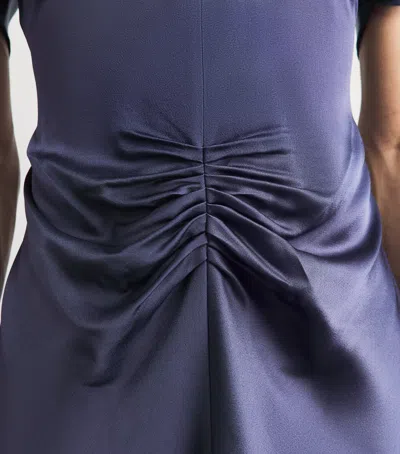 Victoria Beckham Womens Eclipse Isabella Ruched Satin Gown In Blue