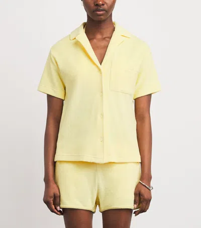Hunza G Womens Butter Cuban Short-sleeve Terry Toweling Shirt In Yellow