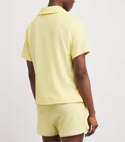 Hunza G Womens Butter Cuban Short-sleeve Terry Toweling Shirt In Yellow