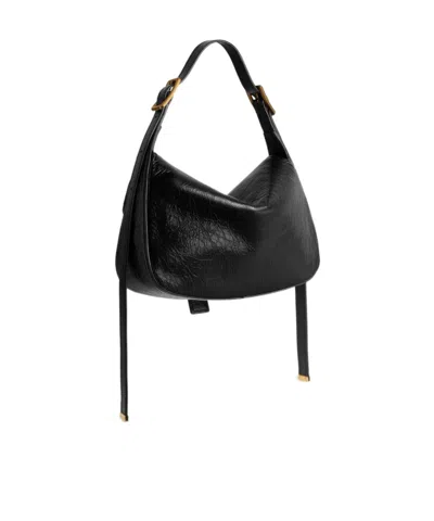 Balenciaga Womens Clicca Medium Shoulder Bag Adjustable In Black