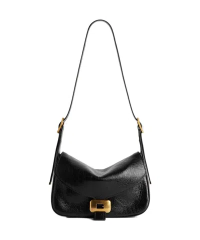 Balenciaga Womens Clicca Medium Shoulder Bag Adjustable In Black