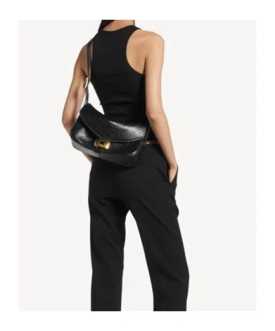 Balenciaga Womens Clicca Medium Shoulder Bag Adjustable In Black