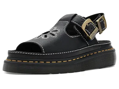 Dr. Martens Dunnet Flower Full Grain Leder Sandalen In Black