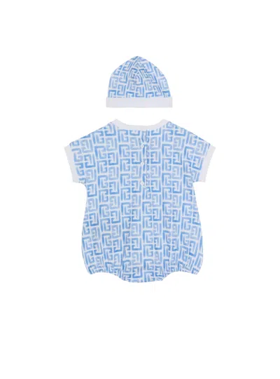 Balmain Monogram 3-piece Set In Blue