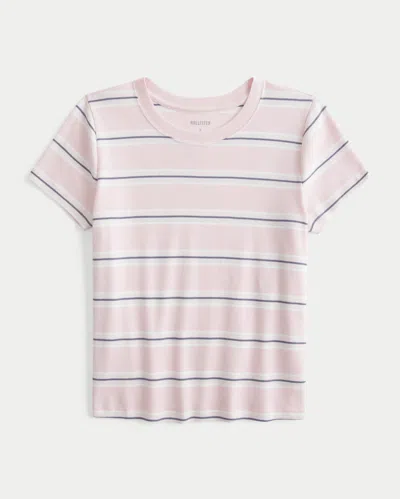 Hollister Cotton Crew Baby Tee In Pink