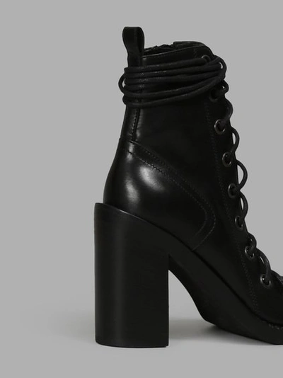 Shop Ann Demeulemeester Women's Black Laced Up Sandals