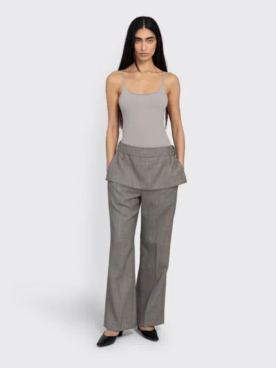 Amomento Wool Flared Trousers In Gray