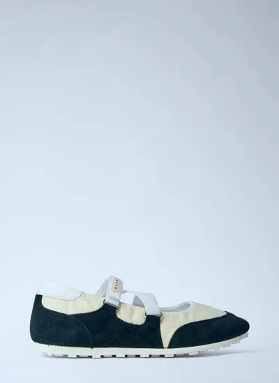 Marni Ballet Flats With Double Strap And Chic Inserts In Multi