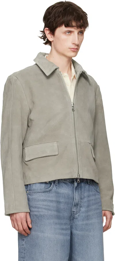 Won Hundred Gray Denzel Suede Leather Jacket In Brown