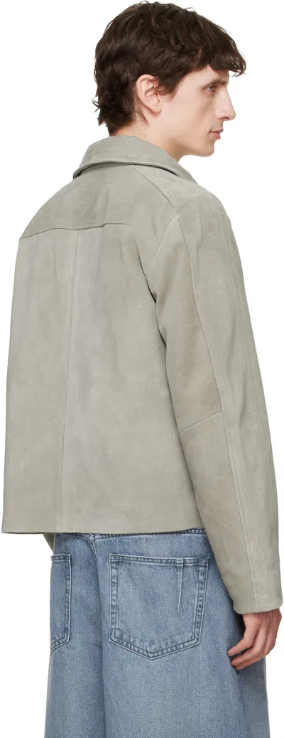 Won Hundred Gray Denzel Suede Leather Jacket In Brown