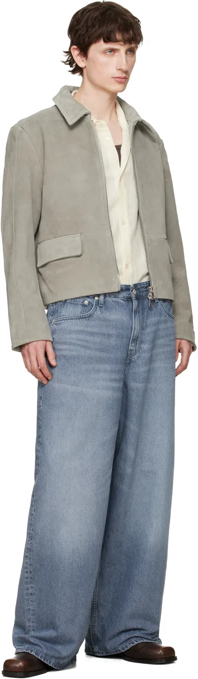 Won Hundred Gray Denzel Suede Leather Jacket In Brown