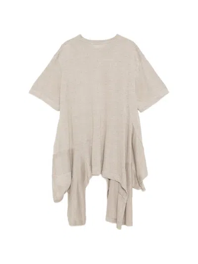 Comme Des Garçons Asymmetrical Ruffle T-shirt In Gray