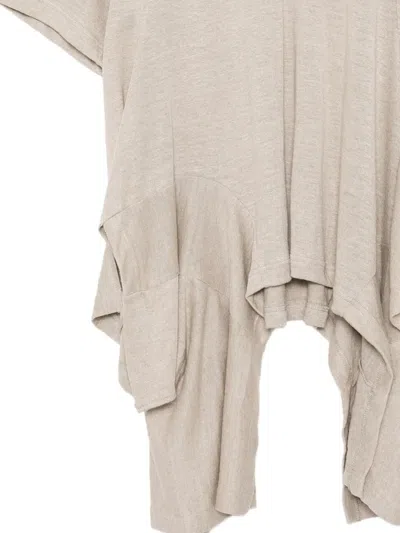Comme Des Garçons Asymmetrical Ruffle T-shirt In Gray