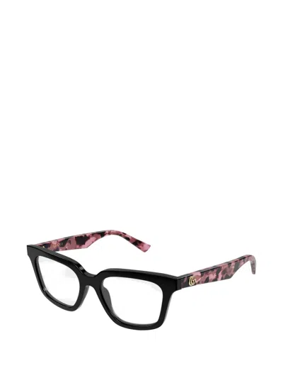 Gucci Square-frame Logo-plaque Glasses In Pattern