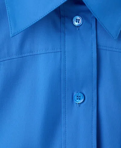 Mango Poplin Shirt In Blue