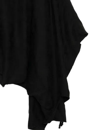 Julius Asymmetric Draped T-shirt In Black