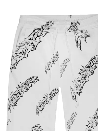 Hellstar Graffiti-print Track Pants In White