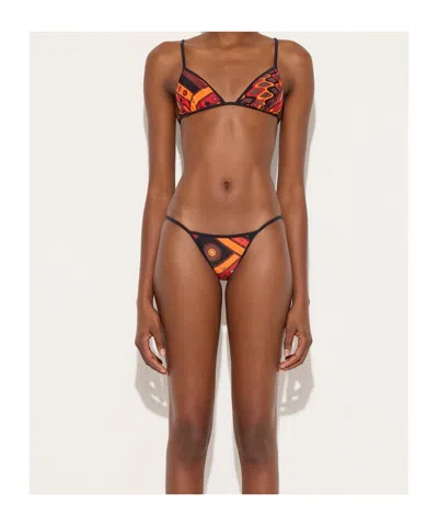 Pucci Printed Triangle Bikini Top In Multi