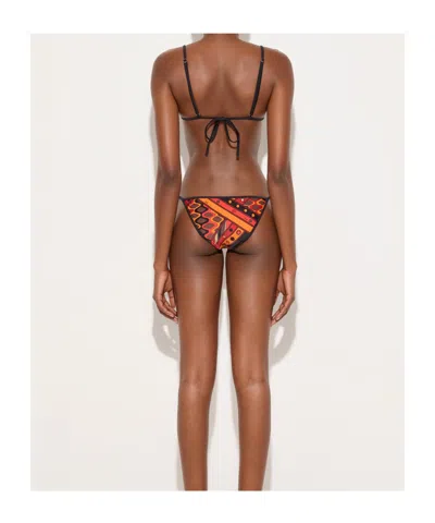 Pucci Printed Triangle Bikini Top In Multi