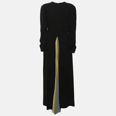 Pre-owned Valentino Black Silk Long Sleeve Dress S