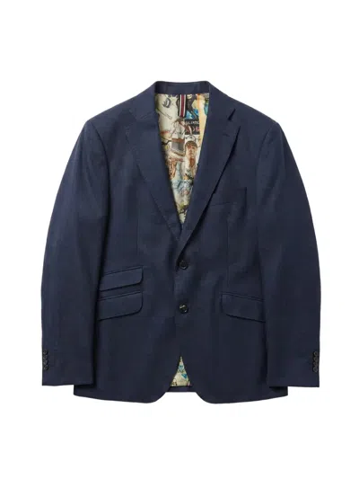 Abseits Graphic-lining Single-breasted Blazer In Blue