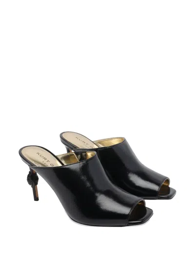 Kurt Geiger Eagle Square Mules In Black