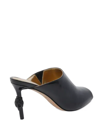 Kurt Geiger Eagle Square Mules In Black