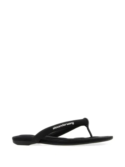 Alexander Wang Neutrals Jenna Tubular Padded Flop Sandals In Black