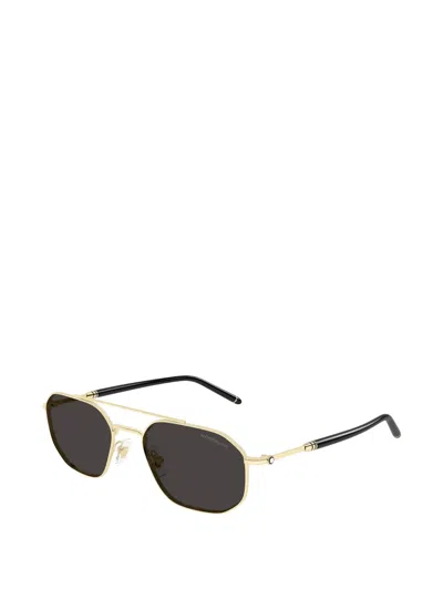 Montblanc Geometric-frame Double-bridge Sunglasses In Multi