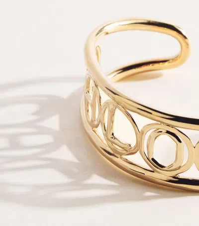 Chloé Script Cuff Bracelet In Gold