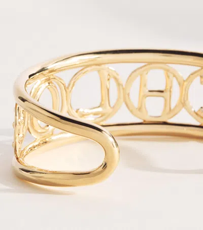 Chloé Script Cuff Bracelet In Gold