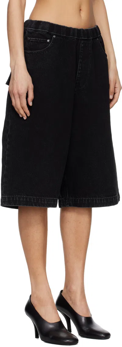 Entire Studios Denim Bermuda Shorts In Black