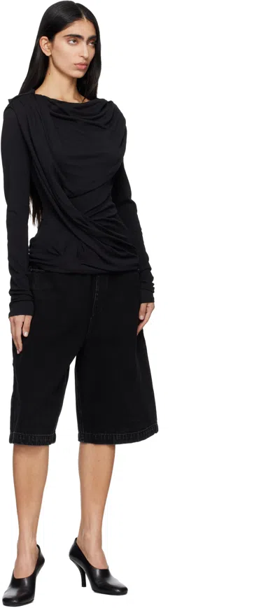 Entire Studios Denim Bermuda Shorts In Black