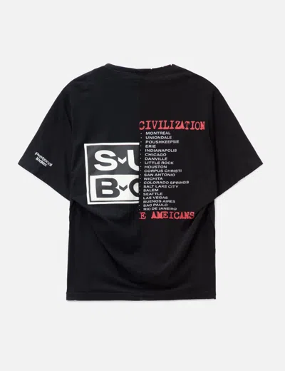 Protocol Index Graphic-print Panelled T-shirt In Black