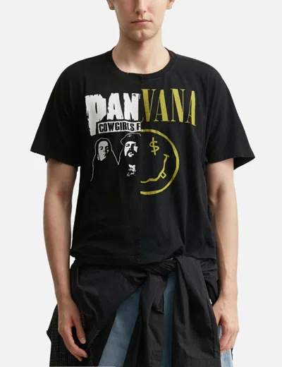 Protocol Index Graphic-print Panelled T-shirt In Black