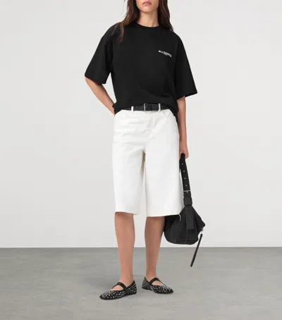 Allsaints Guardian Amelie Short Sleeve Graphic Logo T-shirt With Back Print In Black