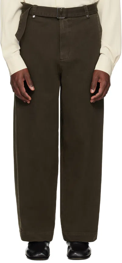 Entire Studios Gully Belt Trousers In Brown