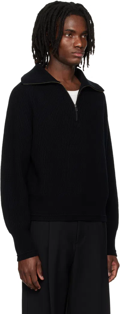 Entire Studios Blimp Quarter Zip Sweater In Black