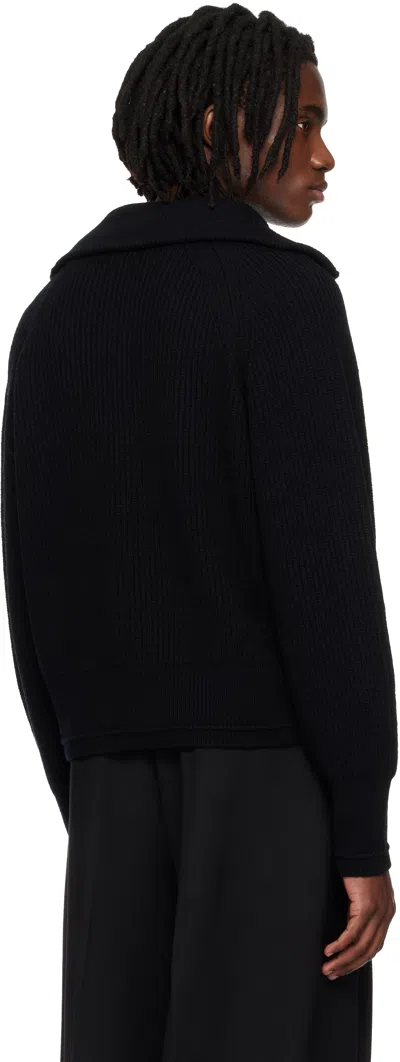 Entire Studios Blimp Quarter Zip Sweater In Black