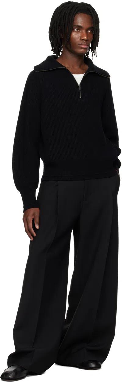 Entire Studios Blimp Quarter Zip Sweater In Black
