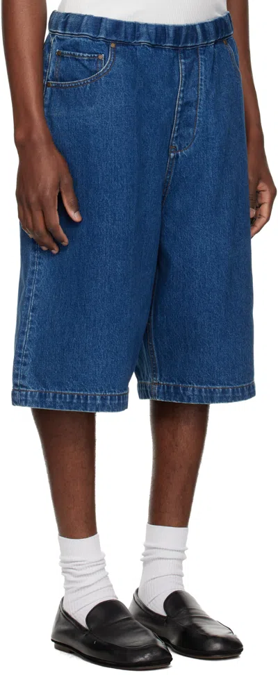 Entire Studios Spar Denim Shorts In Blue