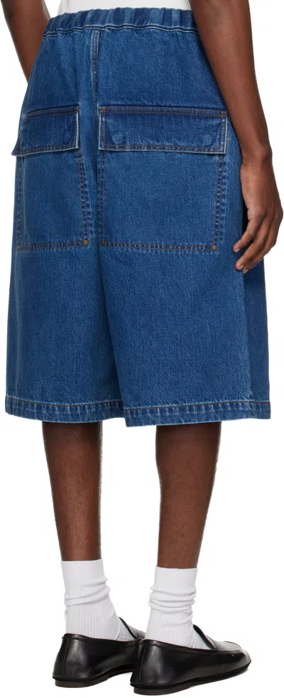 Entire Studios Spar Denim Shorts In Blue