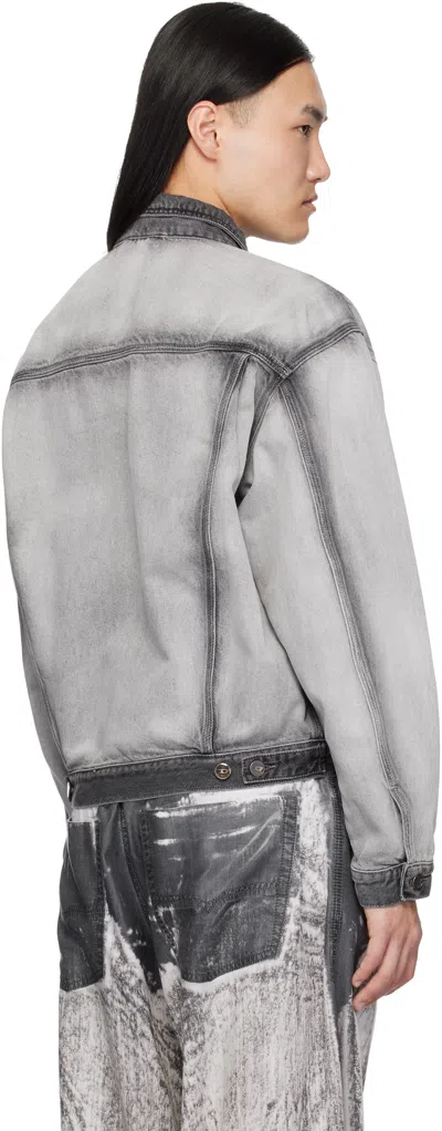 Diesel Gray Medium-light Skeleton Denim Trucker Jacket In Multi