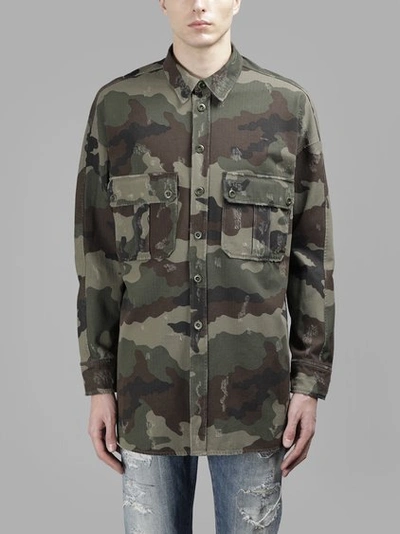 Faith Connexion Camouflage Cotton Oversized Military Shirt In Army Khaki