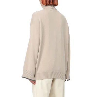 Brunello Cucinelli Beige Cashmere Cashmere Sweater In Multi